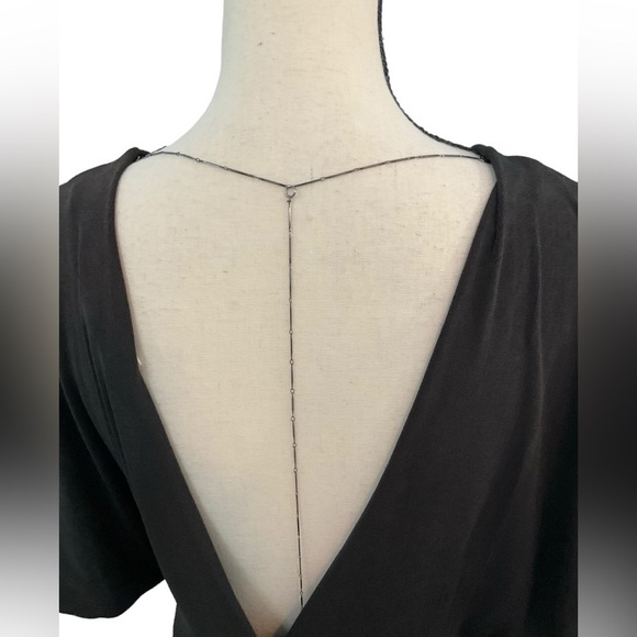 ASTR The Label Haley Dorman Sleeve Dress Black Gray Sz Small Open Back Revolve - Picture 9 of 15